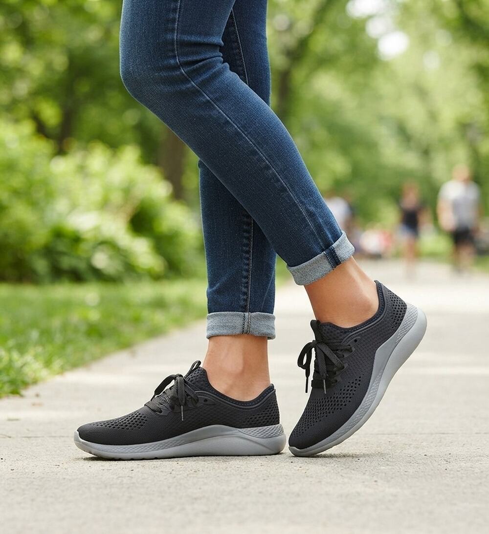 Crocs LiteRide 360 Pacer Black Gray Athletic Walking Sneakers Shoes Women's 9W